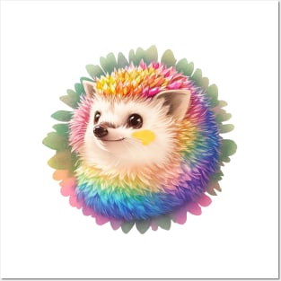 Hedgehog Rainbow Posters and Art